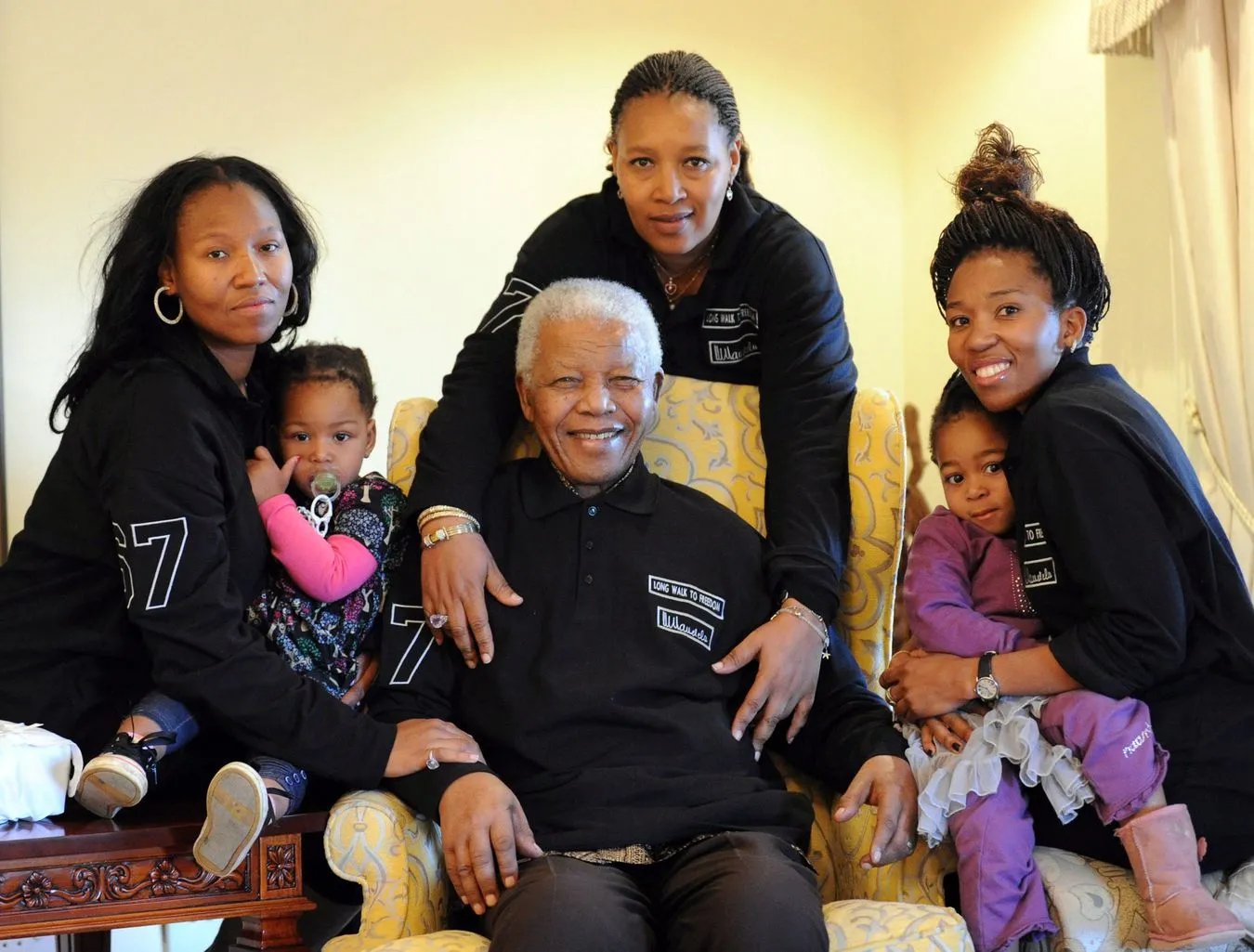 Nelson Mandela z rodziną