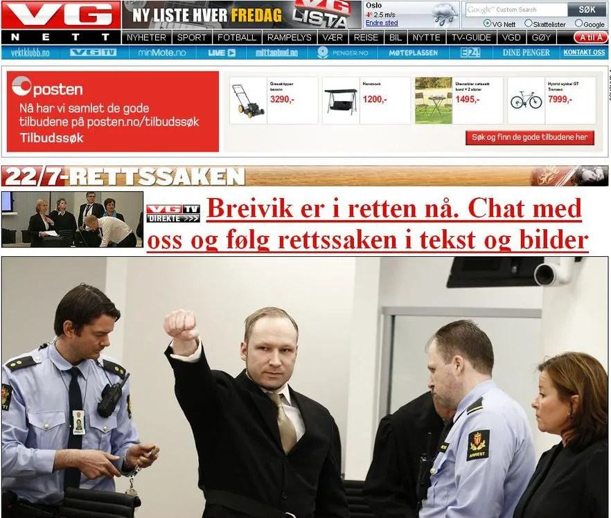 Anders Breivik w sądzie