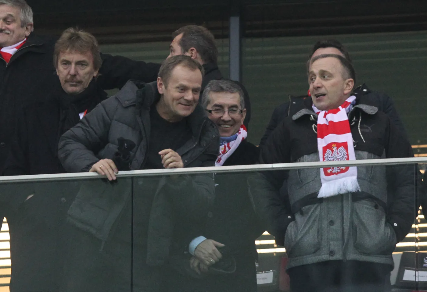 Donald Tusk i jego świta
