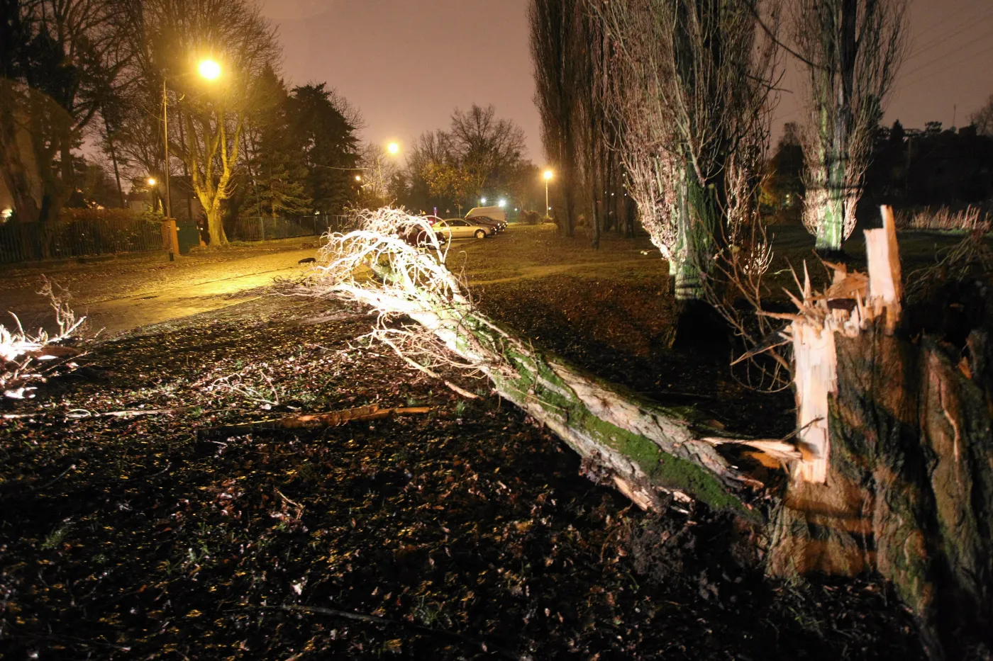 O włos od tragedii. Huragan zepchnął autobus z drogi