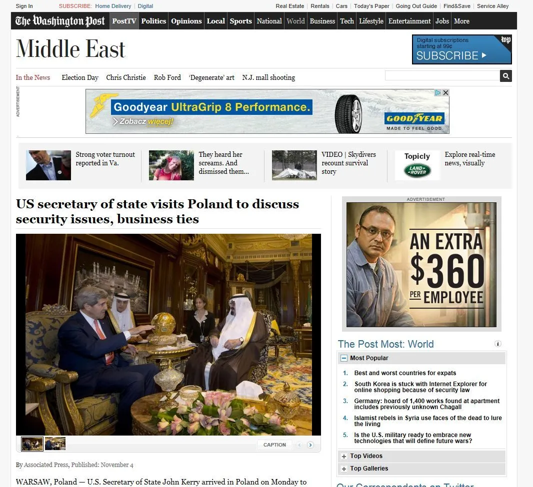 Wpadka serwisu "Washinton Post" ze zdjęciem Kerry'ego w Polsce