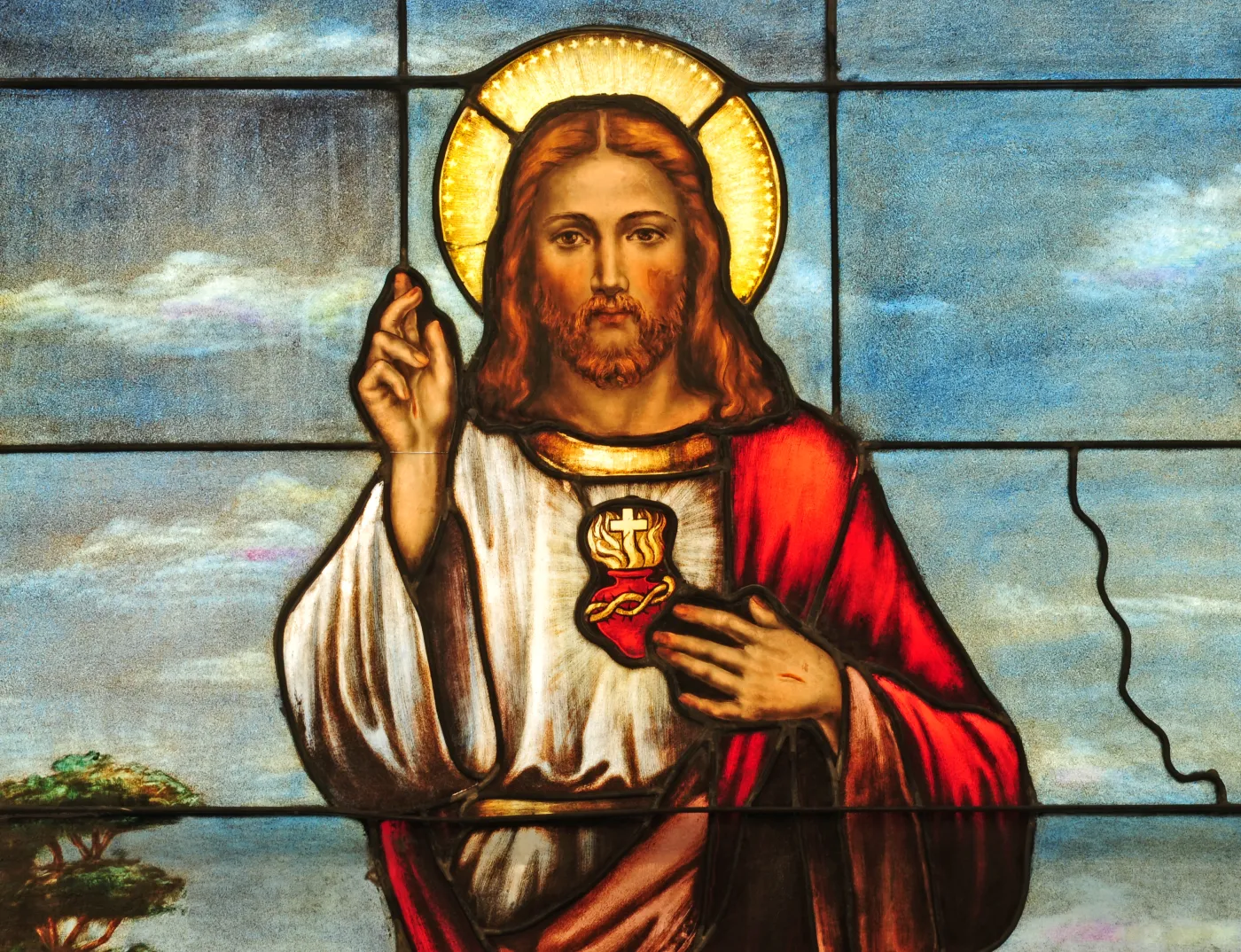 Jezus Chrystus na witrażu