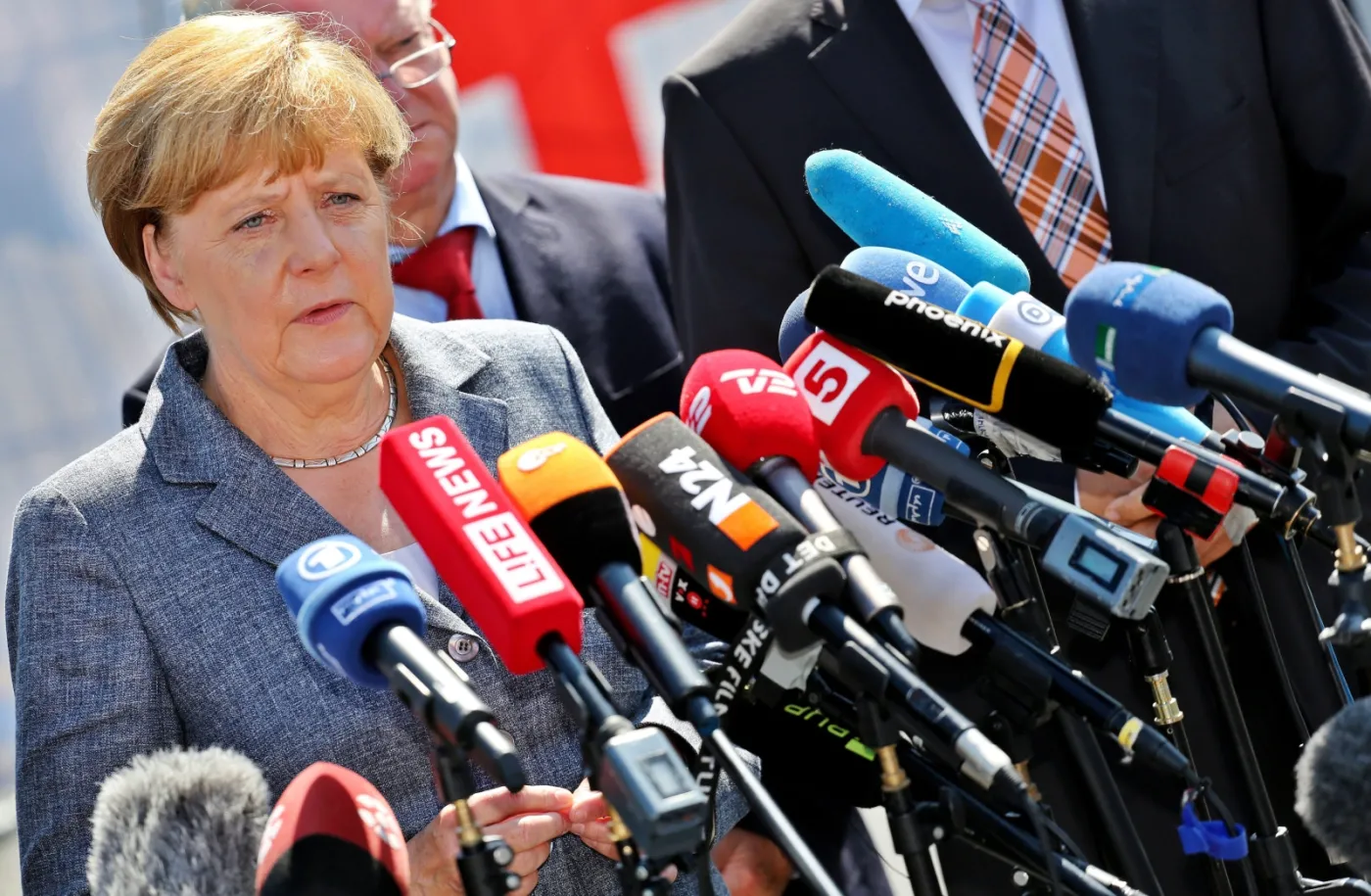 Angela Merkel w Heidenau 