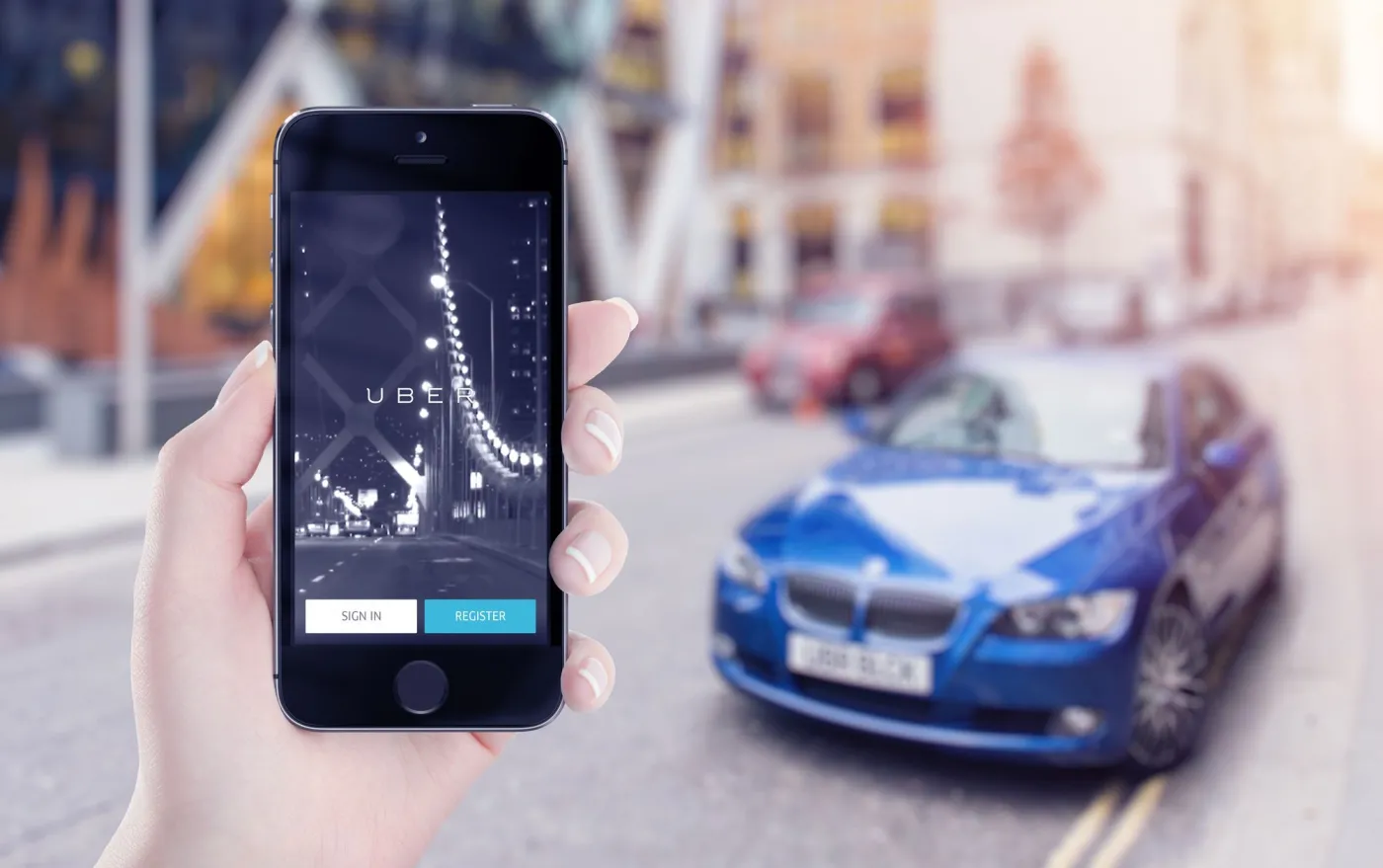 Telefon z aplikacją Ubera