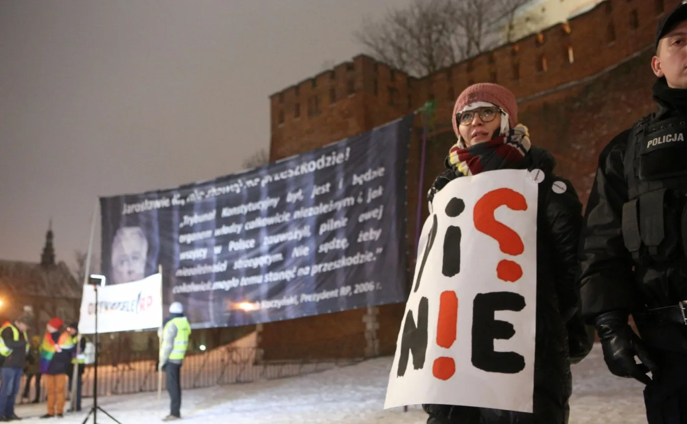 Demonstracja pod Wawelem