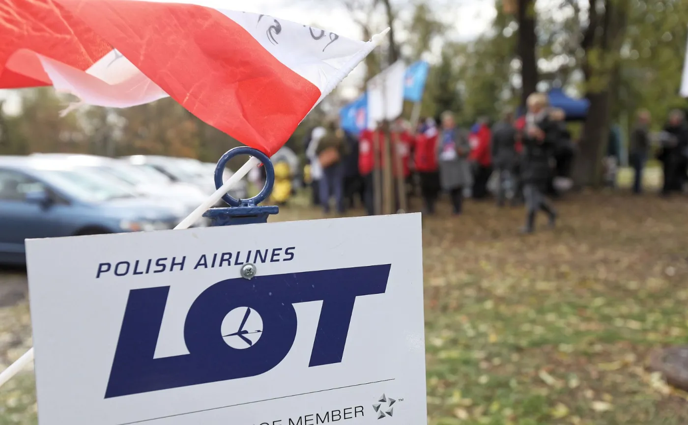 Protest pracowników LOT