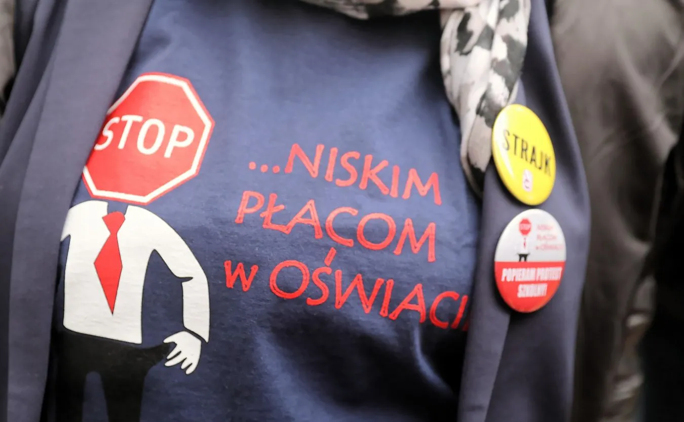 Protestujący nauczyciele 