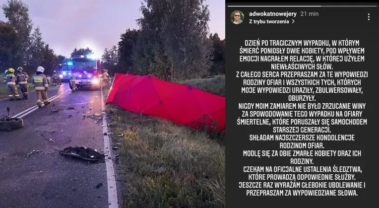 Adwokat mówił o "trumnach na kołach", ale dalej prowadzi kancelarię