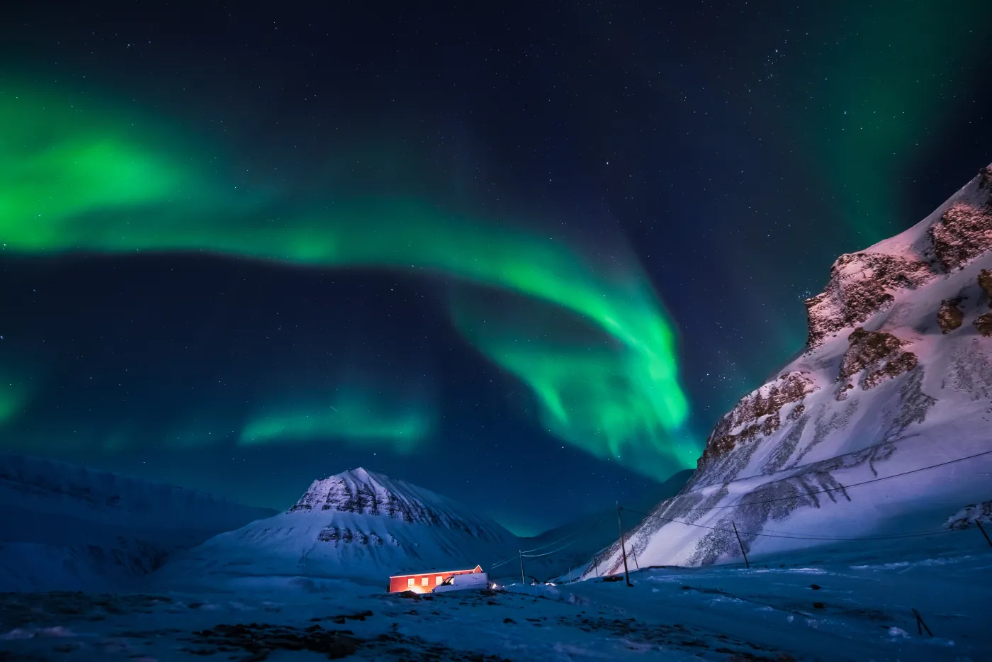 Svalbard, zorza polarna