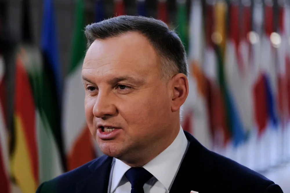 Poland,President,Andrzej,Duda,During,A,Press,Statement,After,Meetings