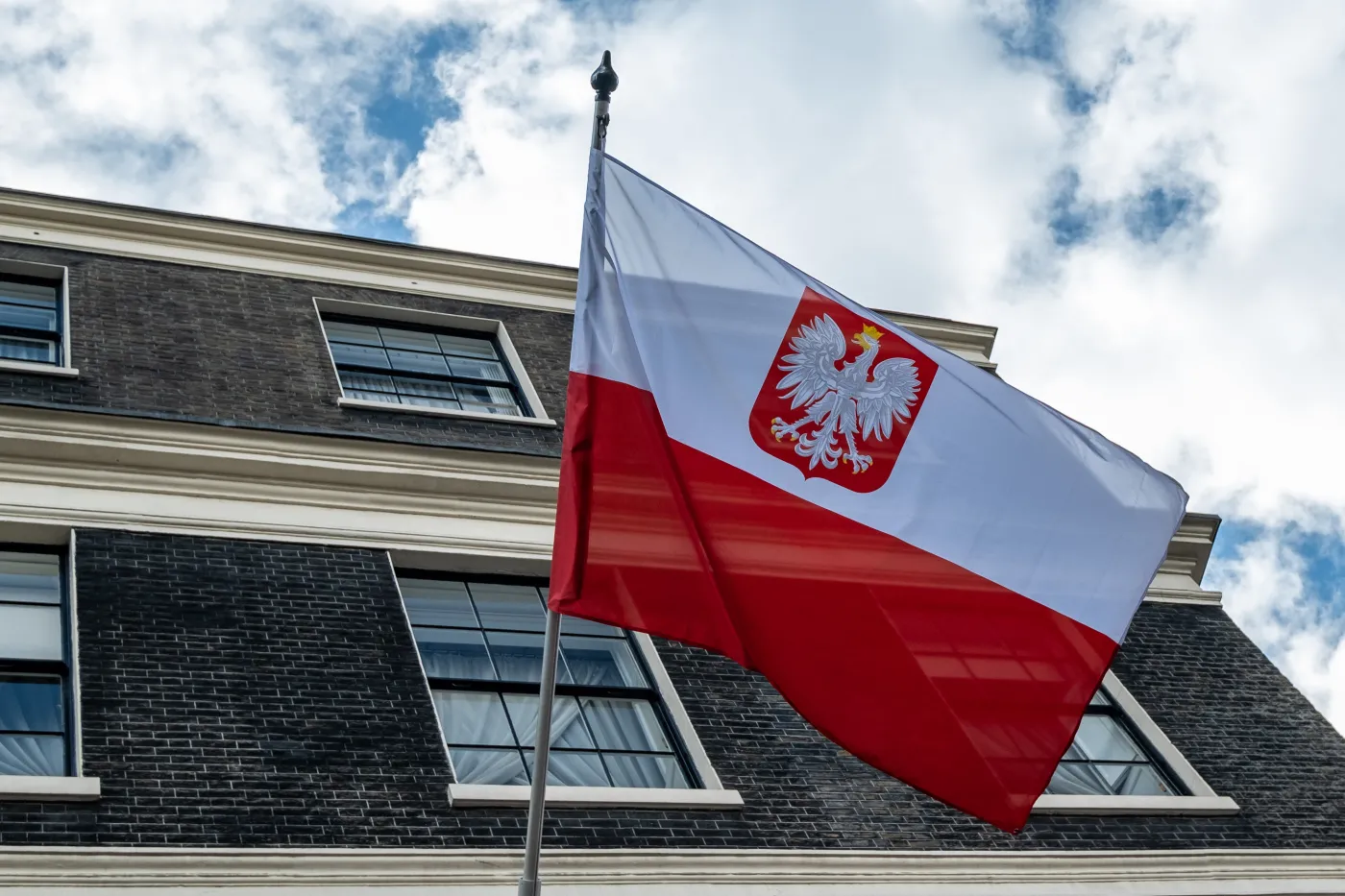 London-,April,,2019:,The,Polish,Embassy,On,Portland,Place,In