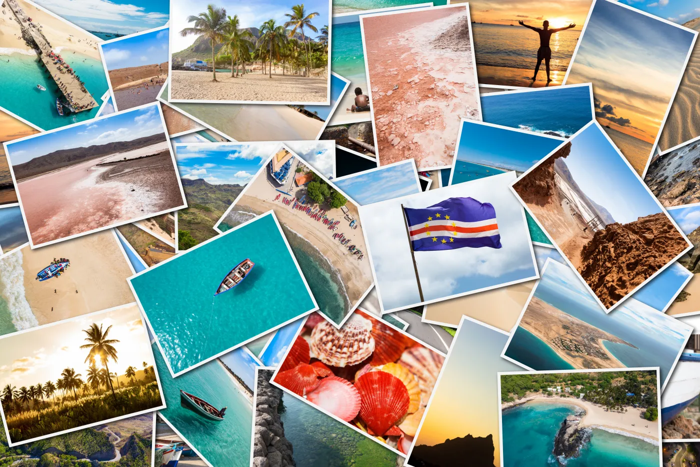Stack,Pile,Of,Cape,Verde,Landscape,Photo,Collage,Montage,,