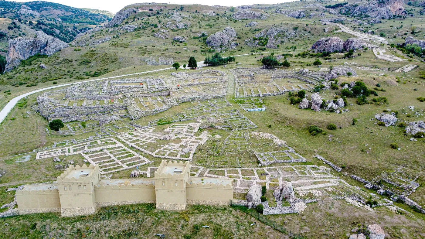 An,Aerial,View,Of,The,Landscape,Of,Hattusa,,Bogazkale,,Corum