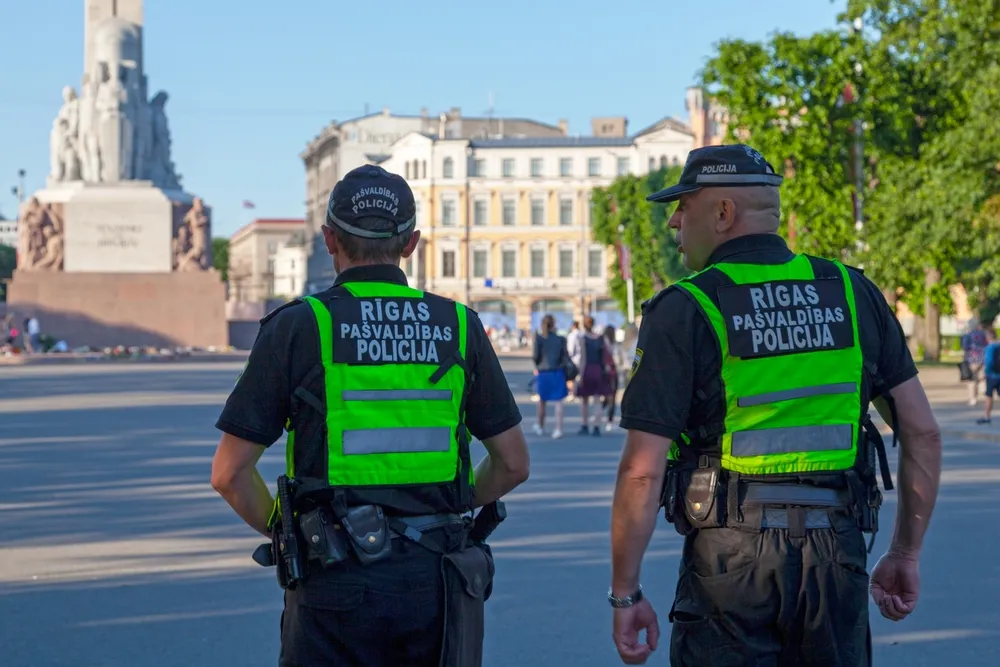 Riga,,Latvia,-,June,14,2019:,Two,Officers,Of,The