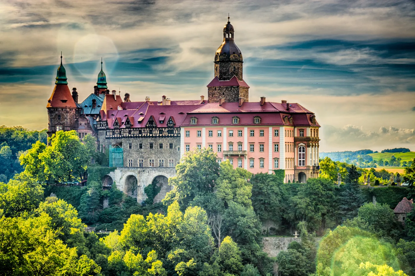 Walbrzych,,Poland,-,July,29:,Baroque,Castle,Ksiaz,On,29th