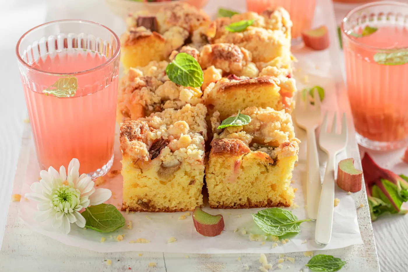 Sweet,And,Delicious,Rhubarb,Yeast,Cake,Made,Of,Fresh,Fruits.