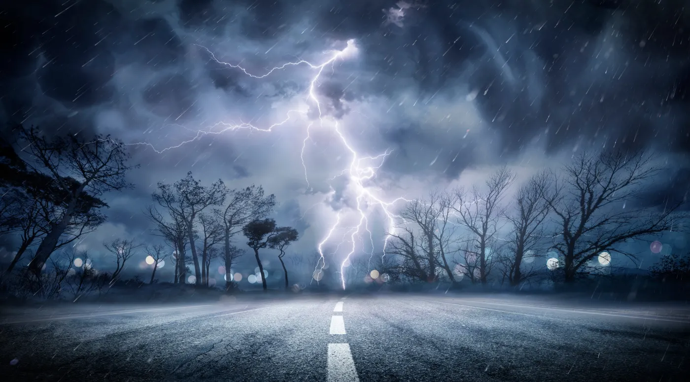 Lightning,Thunderstorm,Flash,In,The,Storm,On,Road,-,Weather