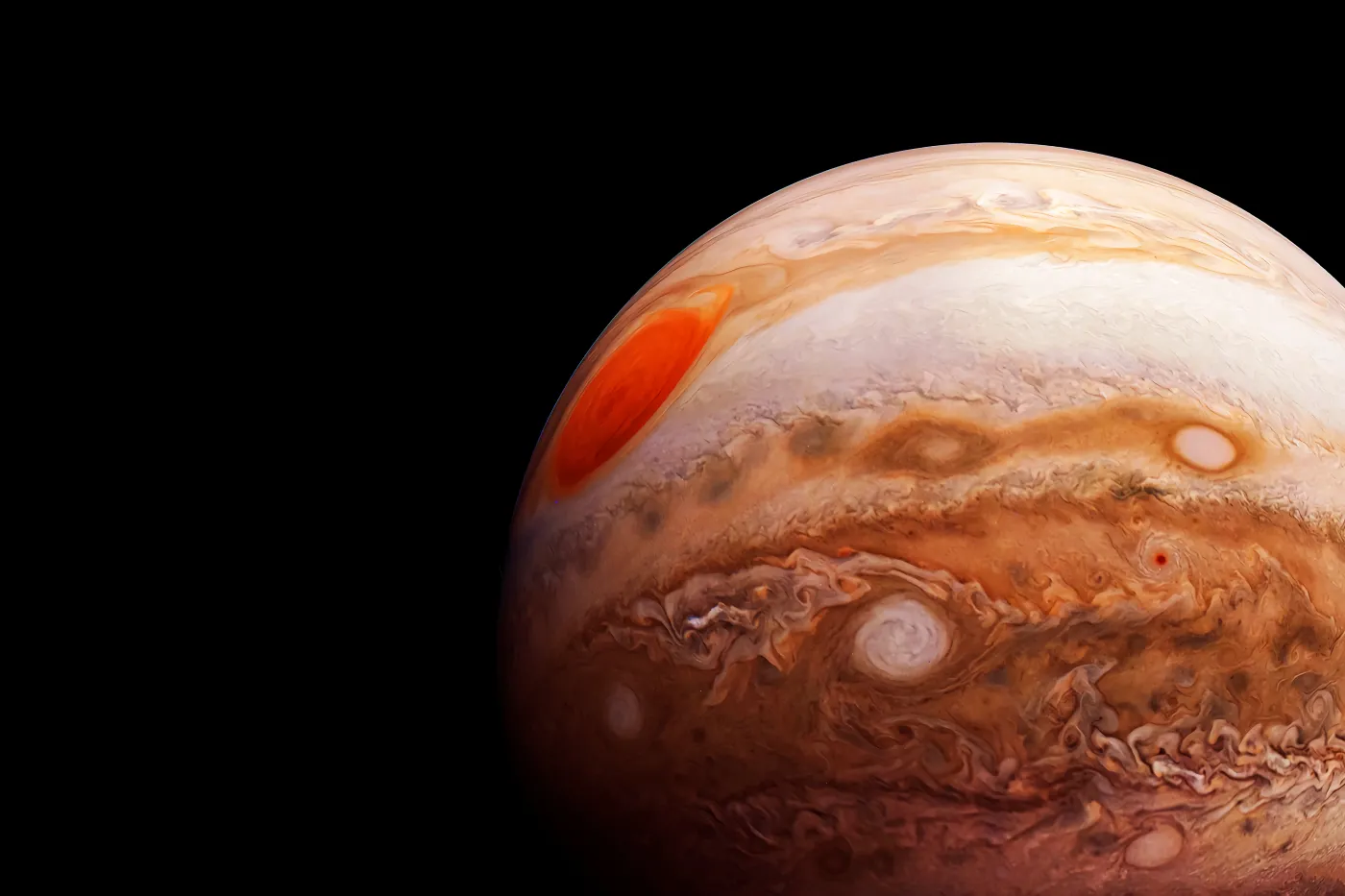 Jowisz plamy na Jowiszu Wielka Czerwona Plama gazowy olbrzym Planet,Jupiter,On,A,Dark,Background.,Elements,Of,This,Image