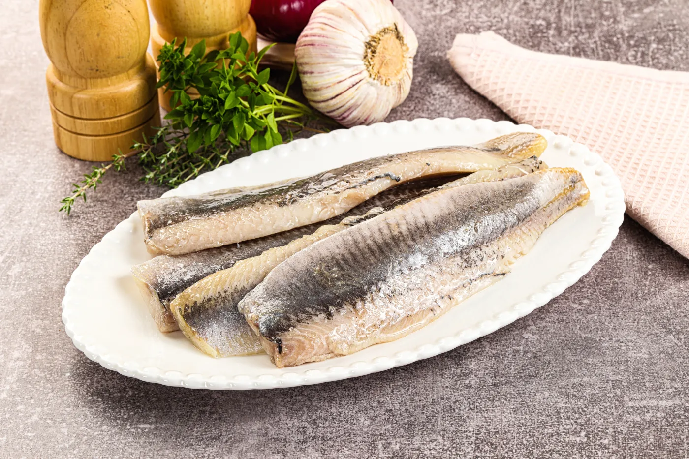 Marinated,Salted,Herring,Fillet,Apetizer,With,Oil