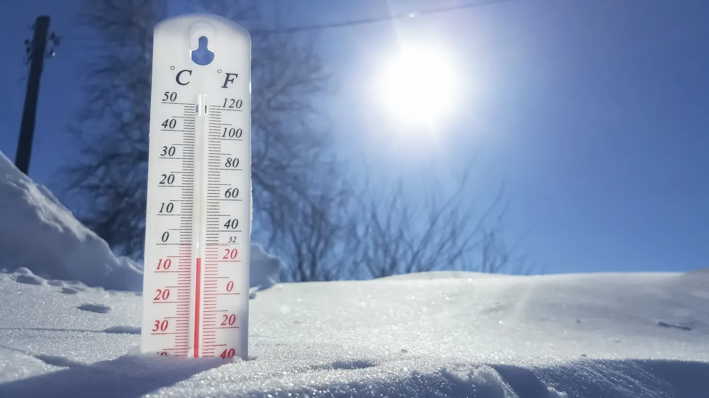 termometr, temperatura, śnieg, pogoda, zima