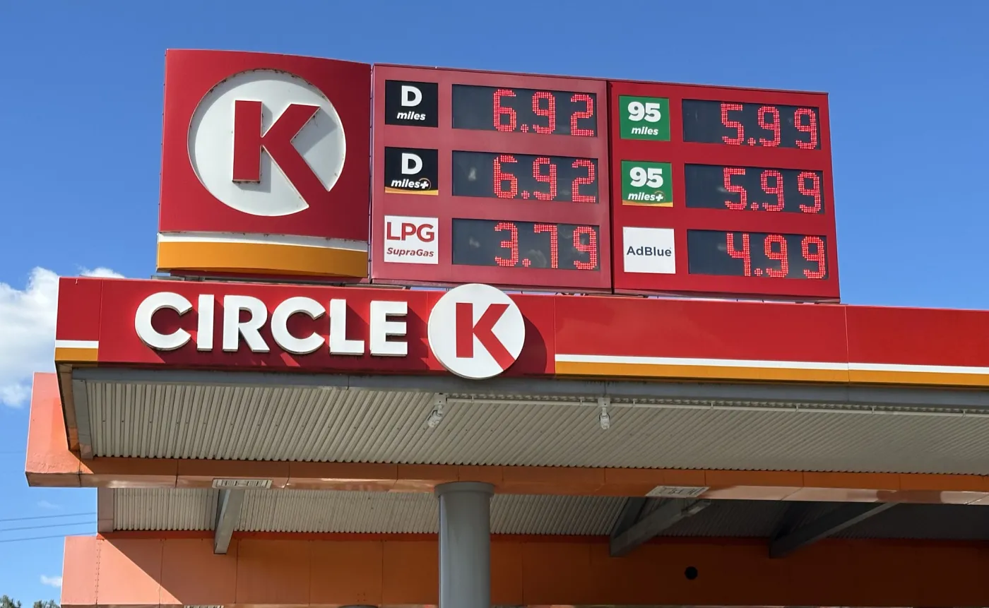 Ceny paliw na stacji Circle K: benzyna 95 miles za 5,99 zł, diesel za 6,92 zł
