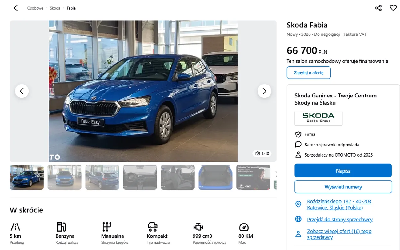 Nowa Skoda Fabia Easy