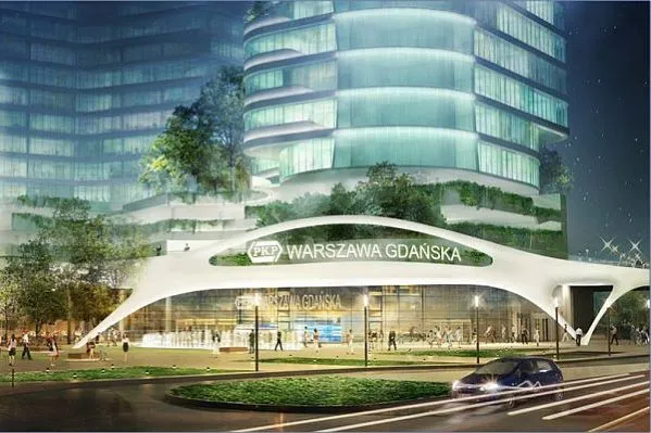 Tak nowy dworzec na stacji Warszawa Gdańska wyobrażana sobie 10 lat temu. Teraz ma powstać nowy projekt