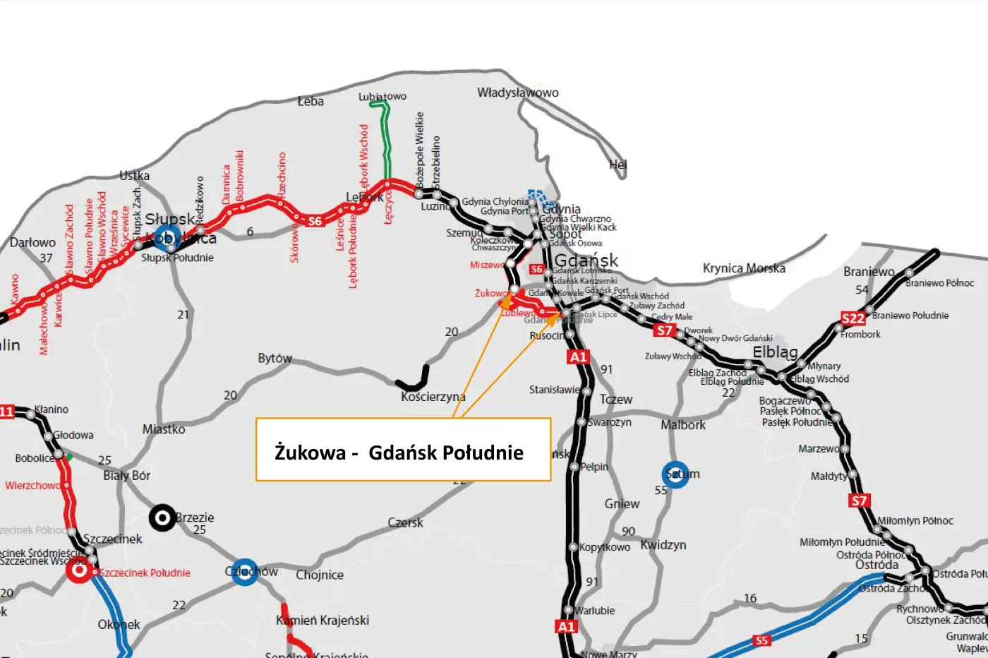 S7 - Żukowa - Gdańsk Południe