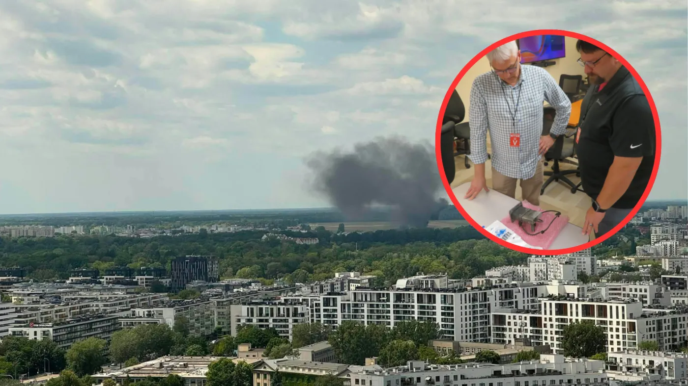 Widok z wypadku w Warszawie