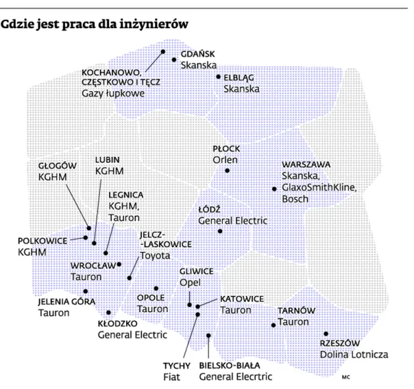 Gdzie jest praca dla inżynierów? Zobacz mapę