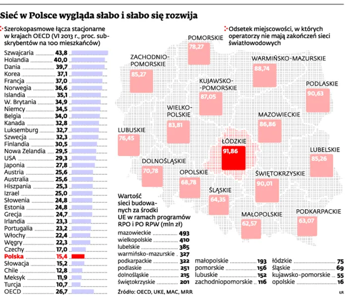 W Polsce szybka sieć nie dotrze do wszystkich