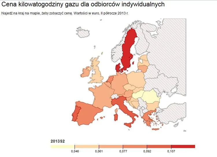 Ile kosztuje gaz w Unii Europejskiej? [WYKRES DNIA]