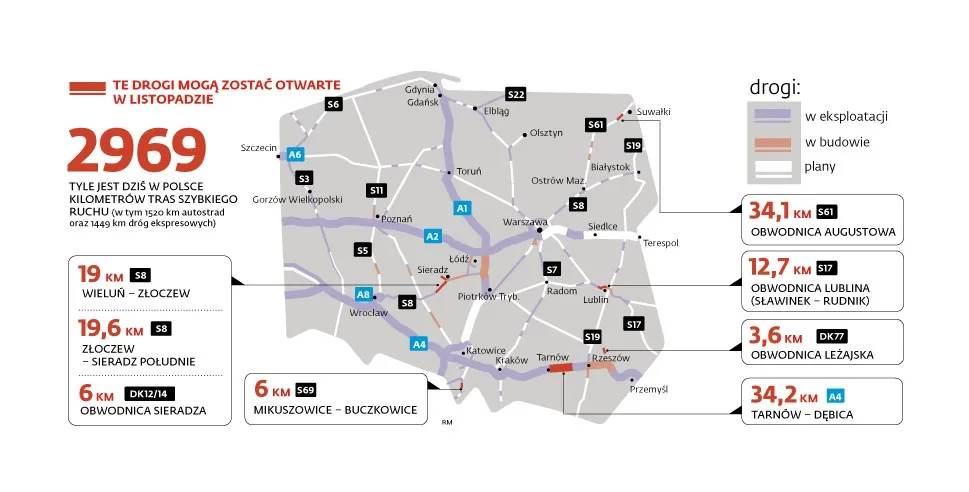 Trasa S8 i autostrada A4: zobacz, jakie drogi wkrótce będą oddane do użytku [MAPA]