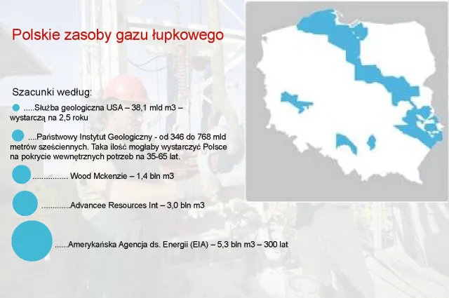 Służba geologiczna USA: polskie zasoby gazu łupkowego mogą wynosić 38,1 mld m3