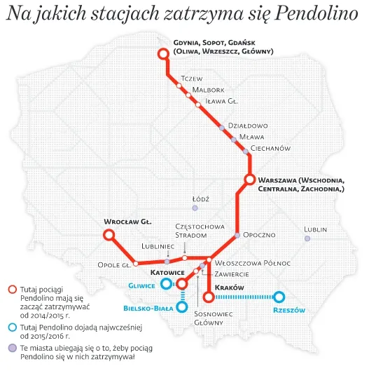 Pendolino na żądanie. Zobacz, gdzie zatrzyma się superszybki pociąg
