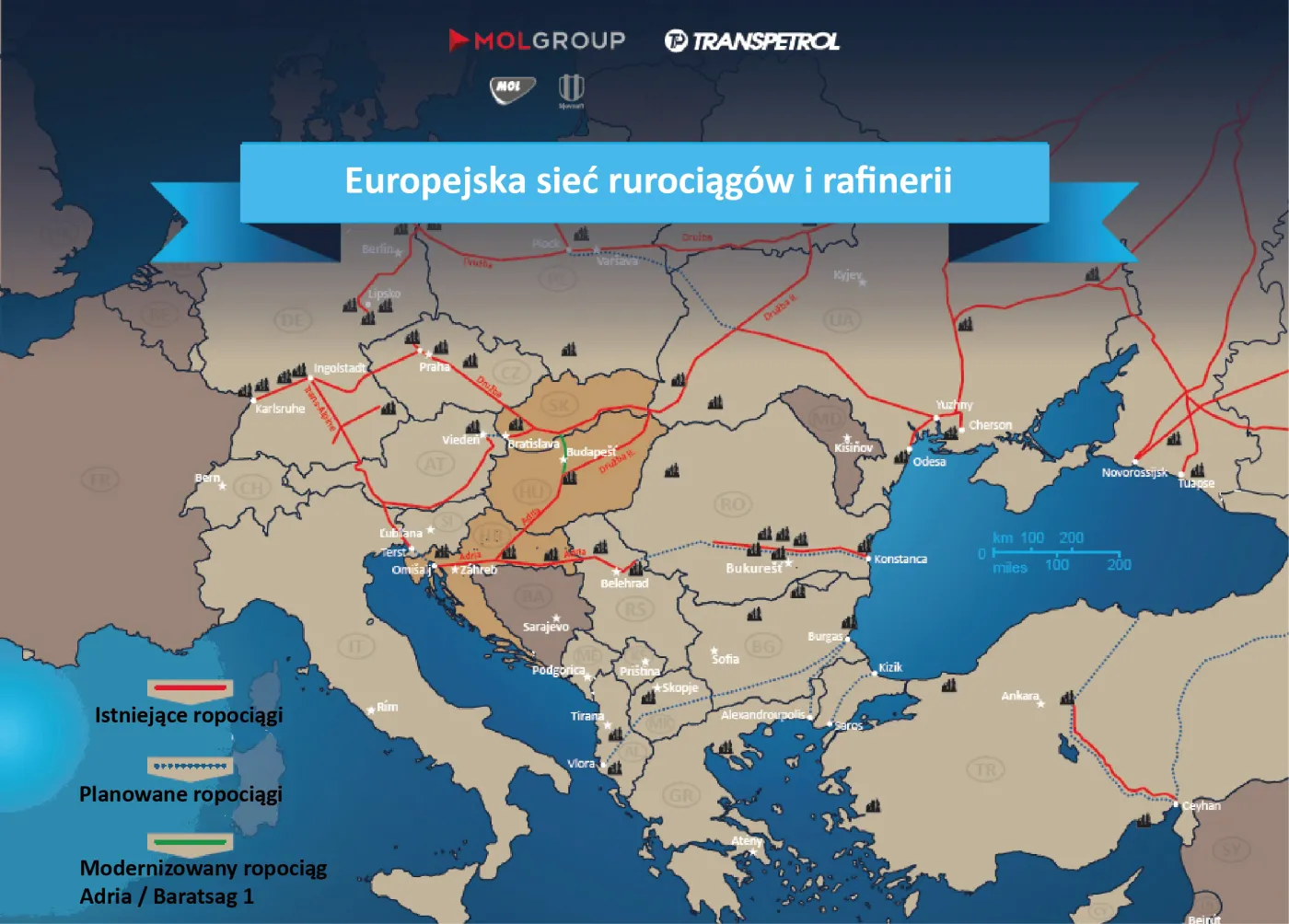 Słowacja nie jest już zależna od dostaw rosyjskiej ropy. Otwarto rurociąg Adria/Barátság I