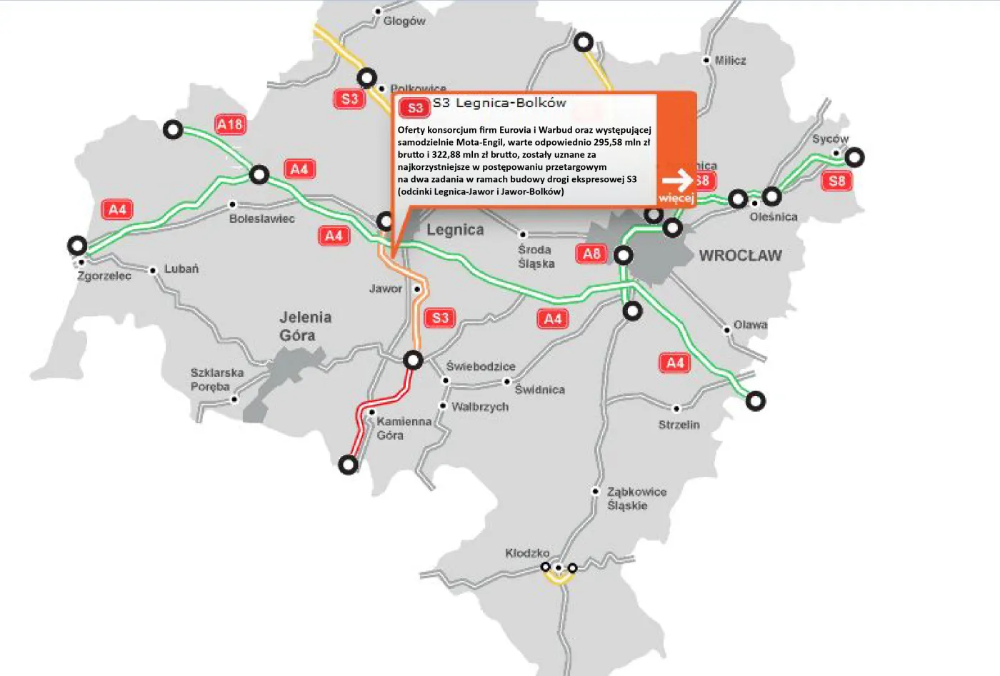 Zachodni korytarz transportowy coraz bliżej. Wiadomo, kto zbuduje odcinek trasy S3 [MAPA]