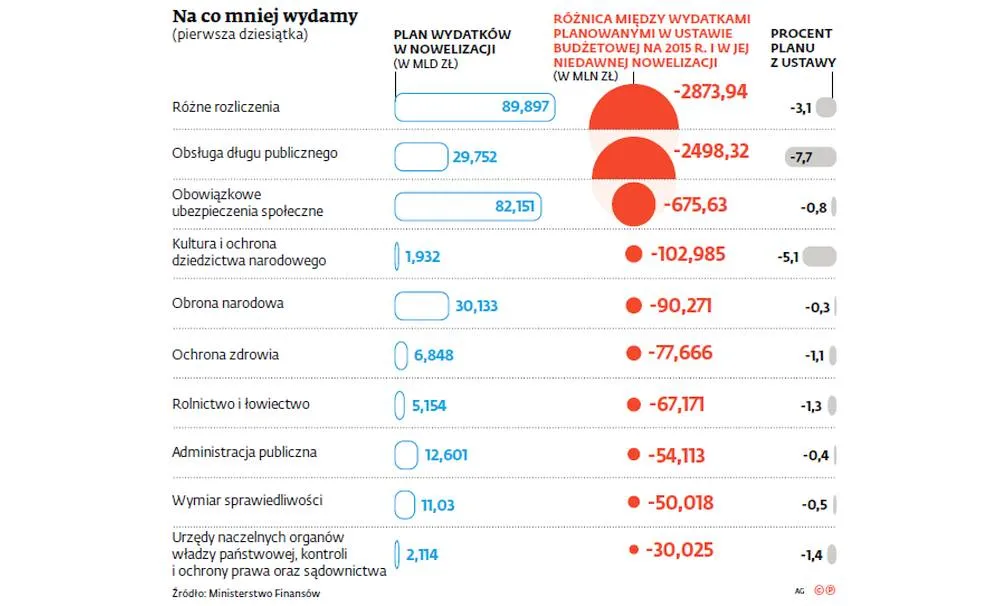 Na co mniej wydamy z budżetu