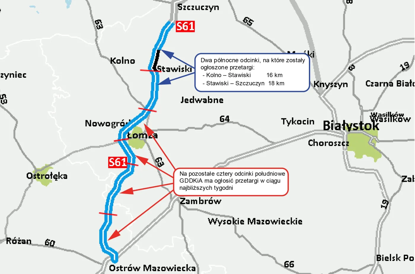 Oferty w przetargu na fragment S61 Via Baltica będą ponownie ocenione