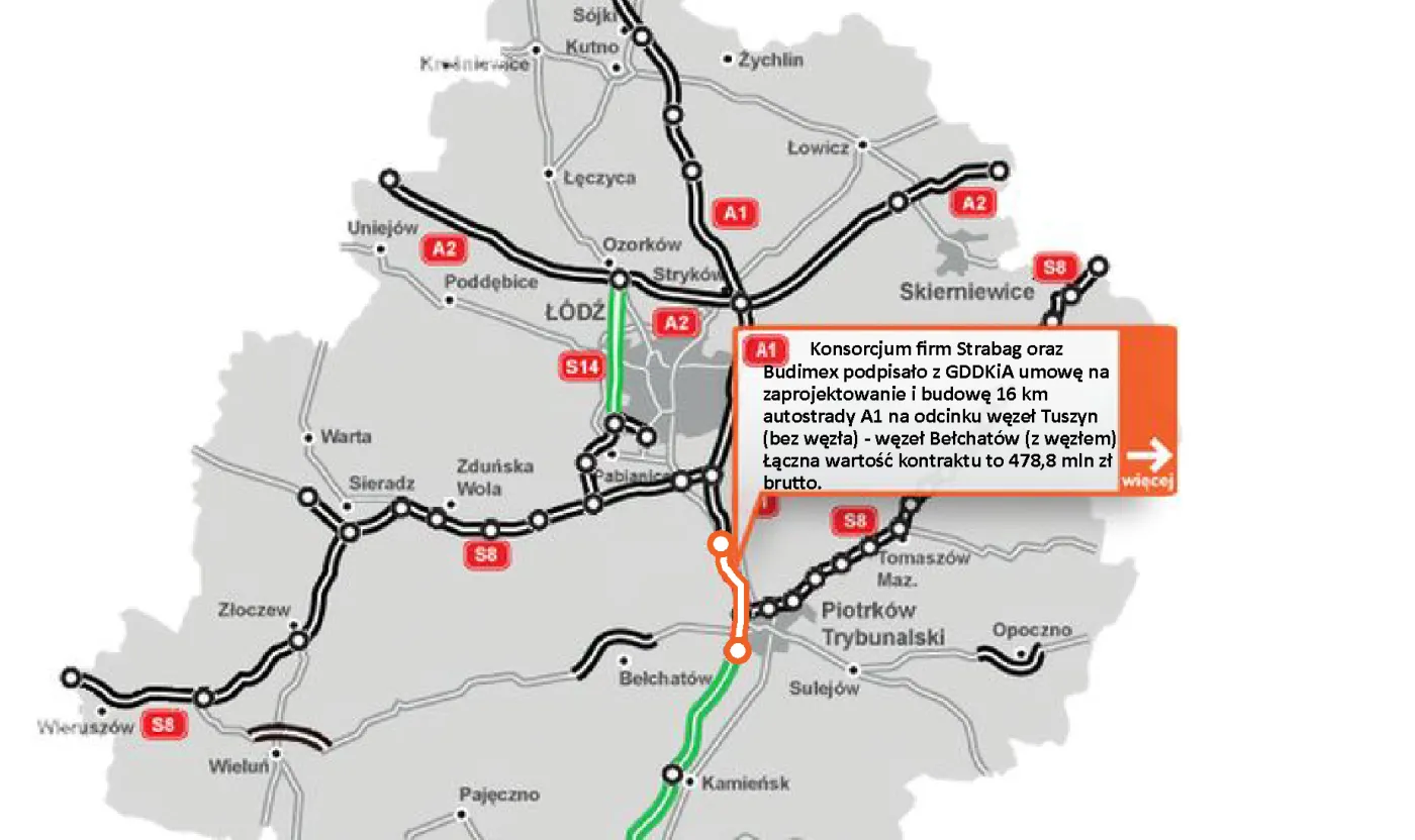 Kluczowa autostrada północ-południe coraz bliżej. Jest umowa na kolejny odcinek A1 [MAPA]