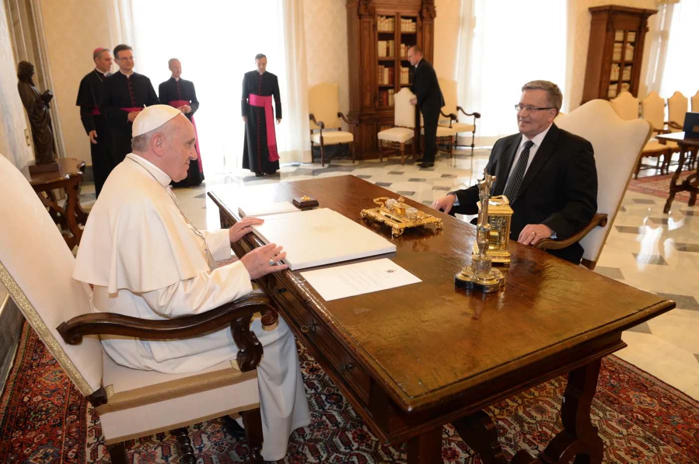 Bronisław Komorowski na audiencji u papieża Franciszka