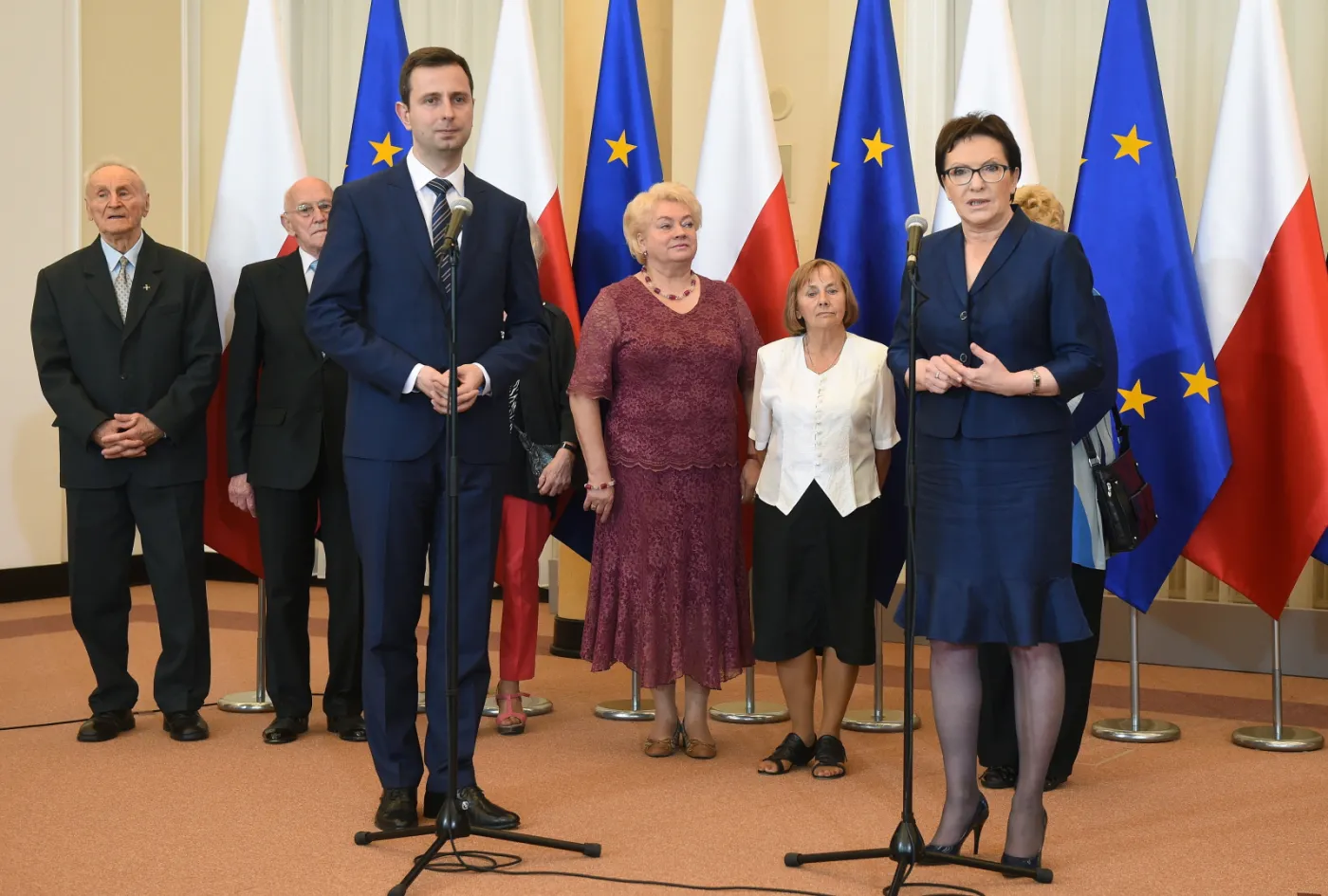 Premier Ewa Kopacz oraz minister pracy i polityki społecznej Władysław Kosiniak-Kamysz 