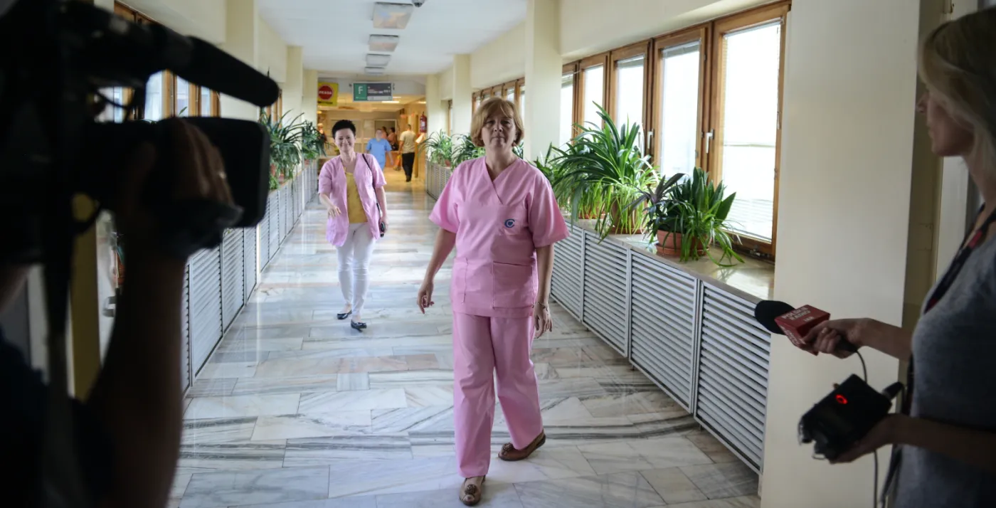 Przedstawicielka strajkujących pielęgniarek Magdalena Nasiłowska 