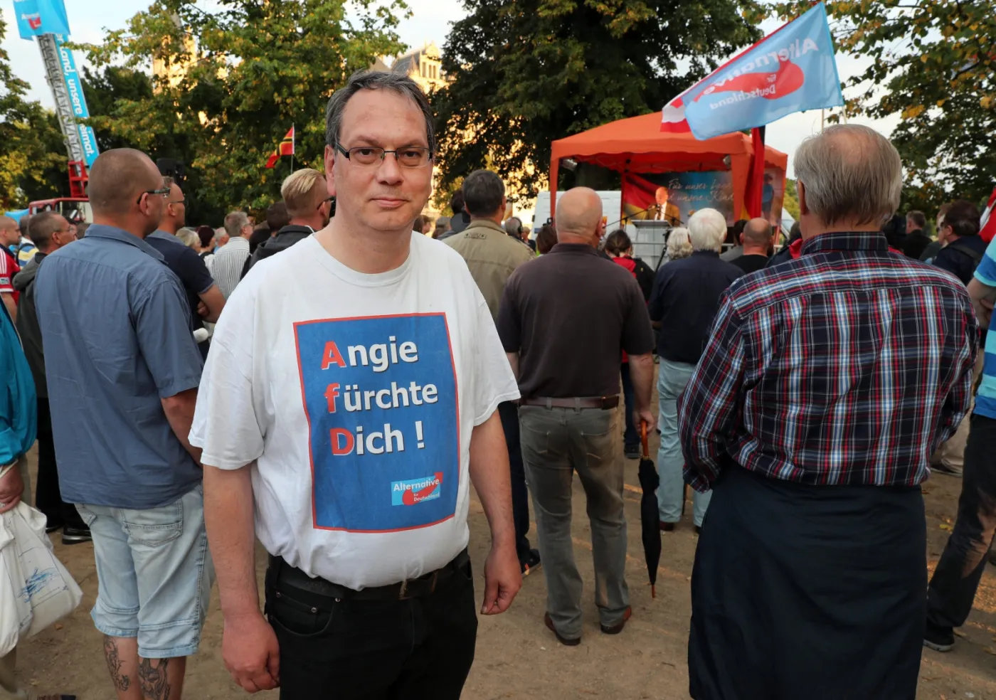 Zwolennik Alternatywy dla Niemiec (AfD),  EPA/JENS BUETTNER Dostawca: PAP/EPA.