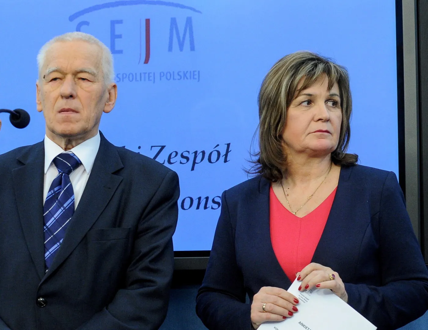 Marszałek senior, poseł Kukiz'15 Kornel Morawiecki i posłanka Kukiz'15 Małgorzata Zwiercan,  PAP/Marcin Obara 
