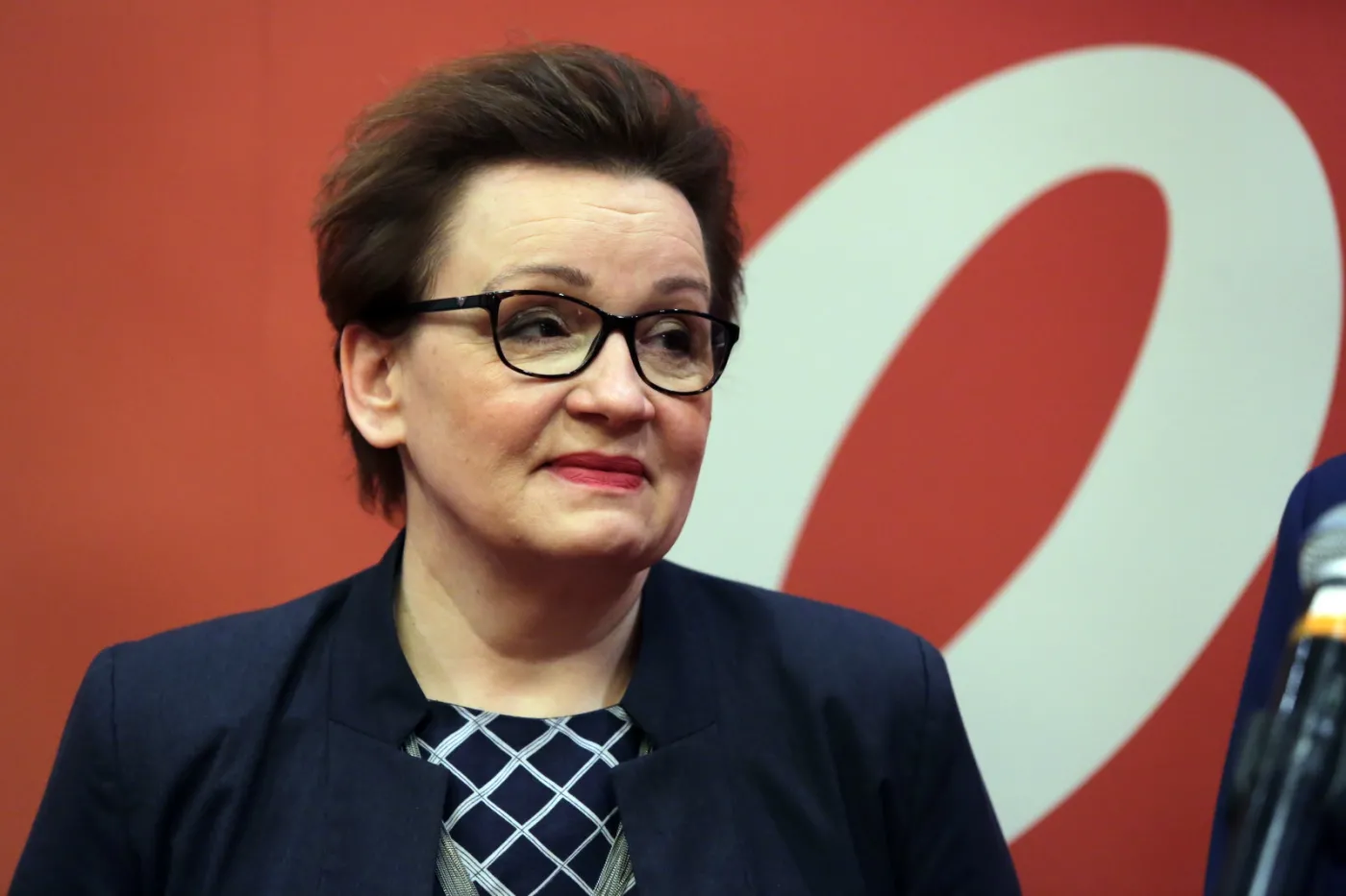 Minister edukacji narodowej Anna Zalewska podczas briefingu prasowego poprzedzającego odbywającą się w Warszawie