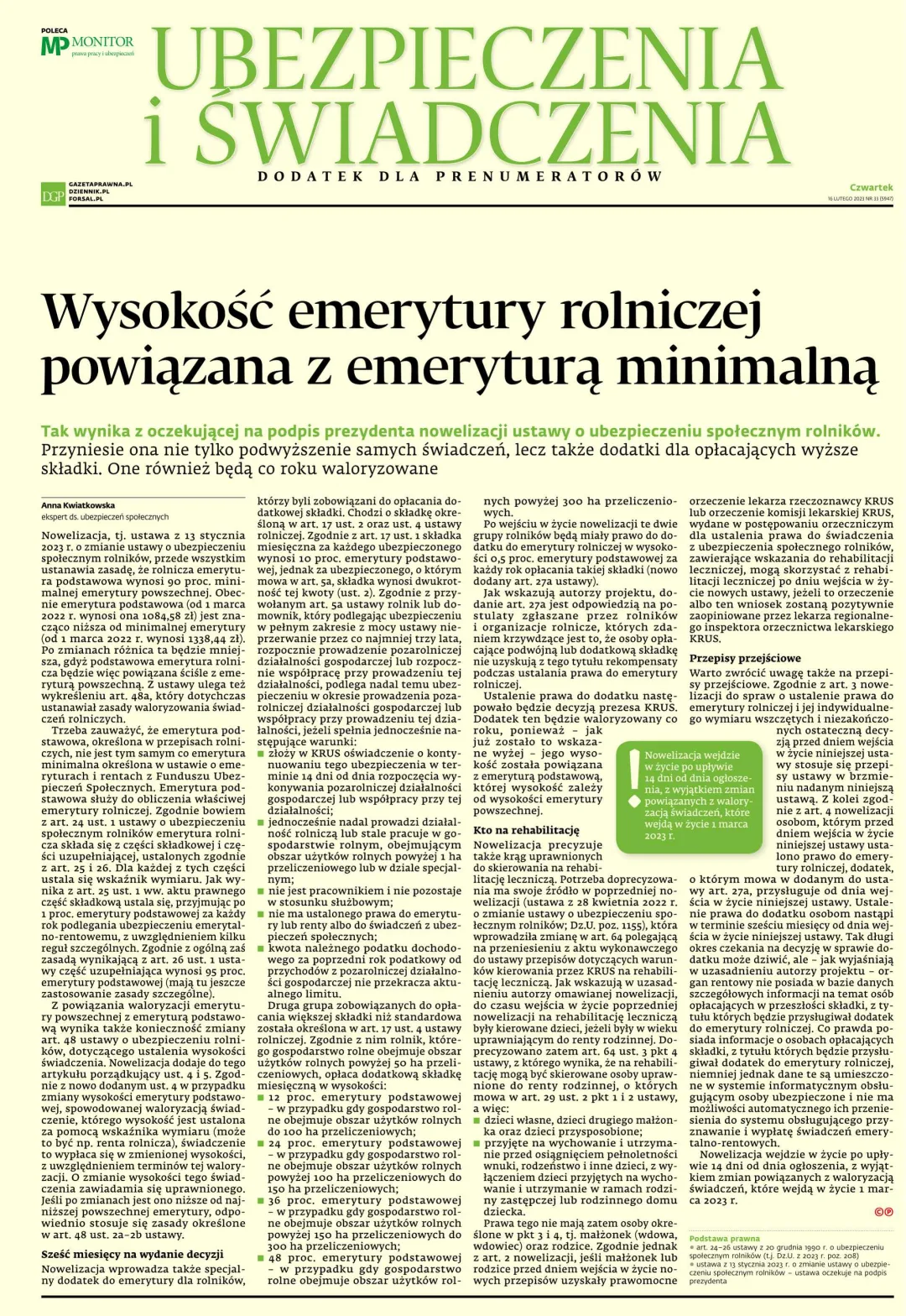 UBEZPIECZENIA I ŚWIADCZENIA