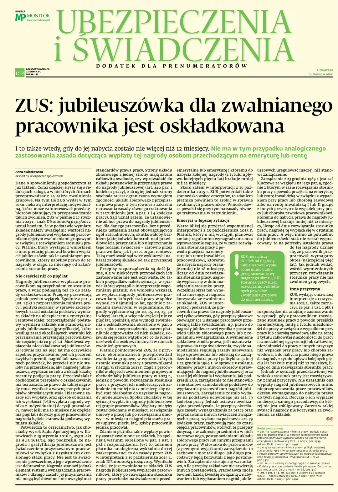 UBEZPIECZENIA I ŚWIADCZENIA