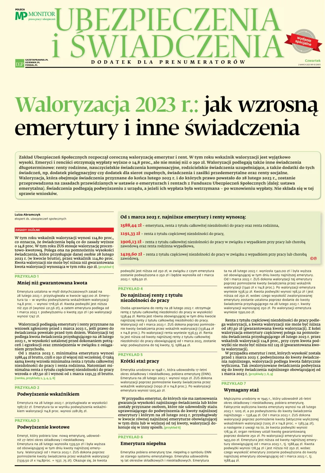 UBEZPIECZENIA I ŚWIADCZENIA - WYDANIE SPECJALNE