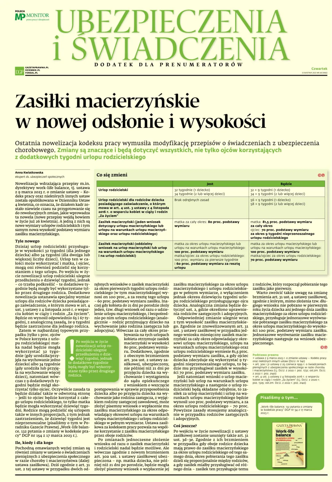 UBEZPIECZENIA I ŚWIADCZENIA